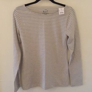 Gorgeous grey and white striped JCrew Artists T